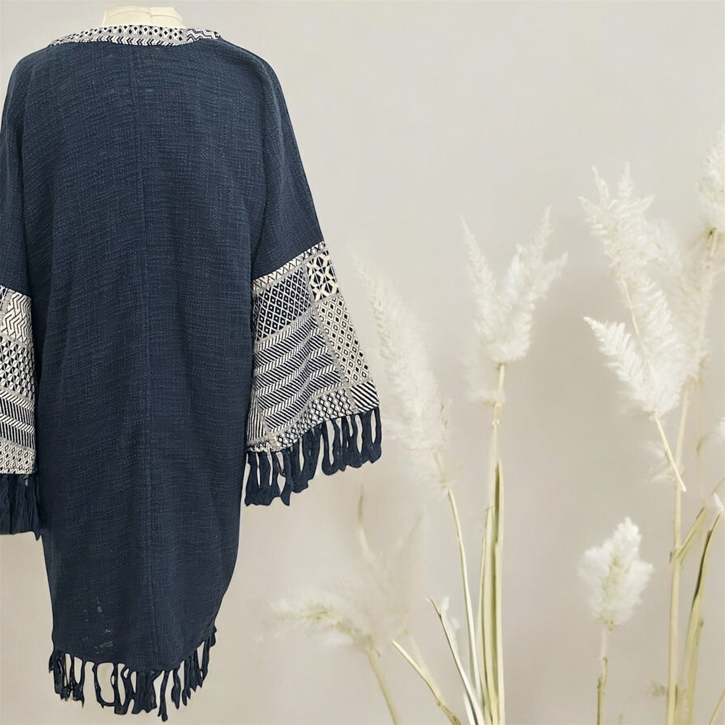 Mango MNG Boho Fringe Cardigan Duster