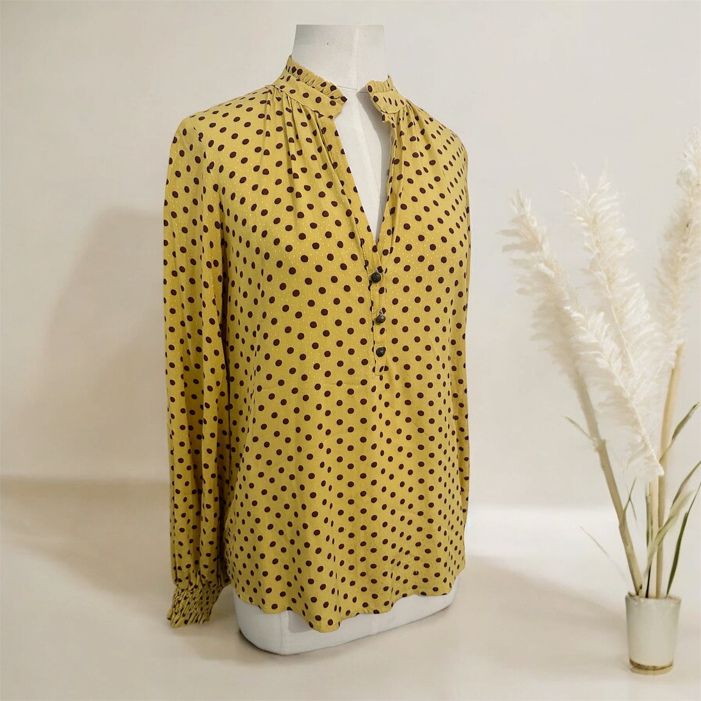 Anthropologie Maeve Polka Dot Blouse