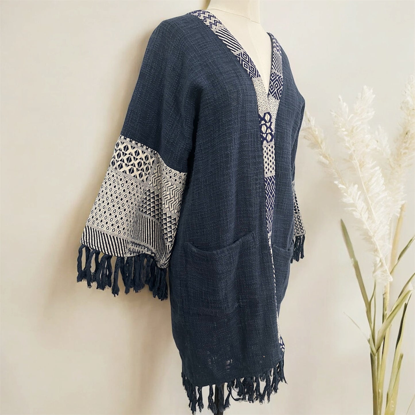 Mango MNG Boho Fringe Cardigan Duster