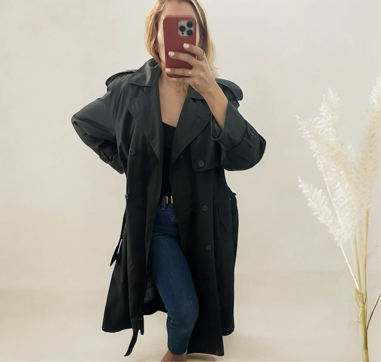 Vintage Long Trench Coat Rain Jacket