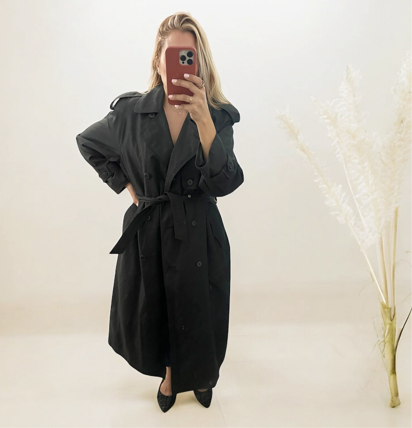 Vintage Long Trench Coat Rain Jacket