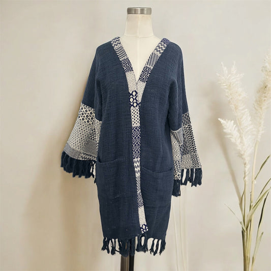 Mango MNG Boho Fringe Cardigan Duster